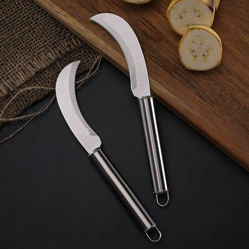 Нержавеющая сталь ятаган фруктовый нож ананасовый нож два юаня магазин стальной ручки банановый нож маленький мачете многофункциональный нож для очистки фруктов