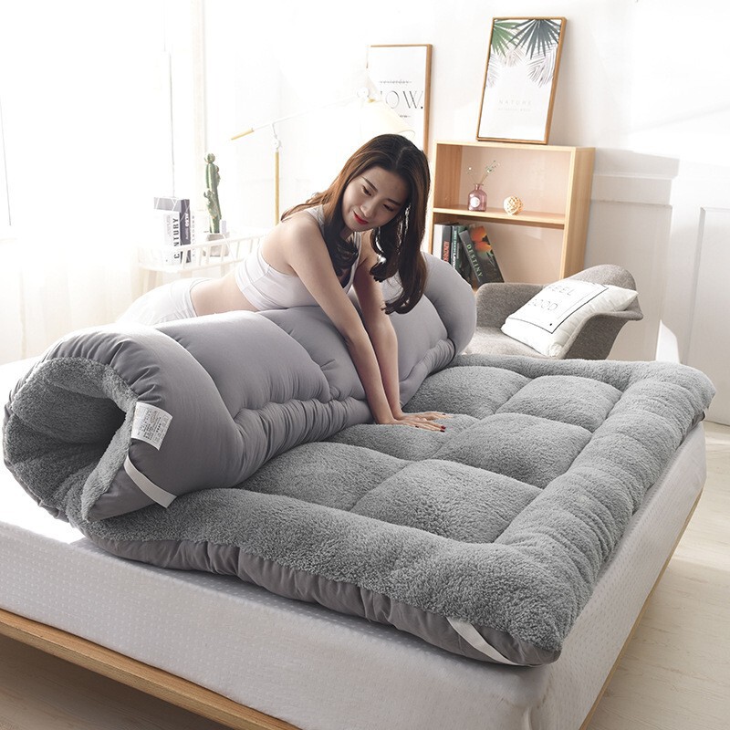 Lamb Velvet Fleece-Lined Thickeneded Mattress Winter Soft Cushion Home Double Mattress Quilt Floor Mattress Student Dormitory Tatami