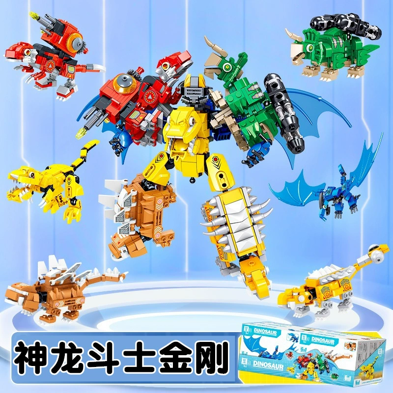 Конструктор Lego transformer Shijang 4‑в‑1 робот→динозавр, комбинированный набор, 475–534 шт.