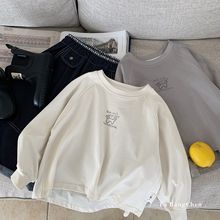 邦诚儿童t恤春秋季2025韩版男女小童白色套头打底衫宝宝宽松秋装