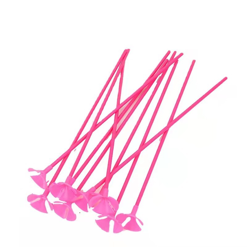 Rose paja de papel rojo con barra de globo de apoyo 1 pieza