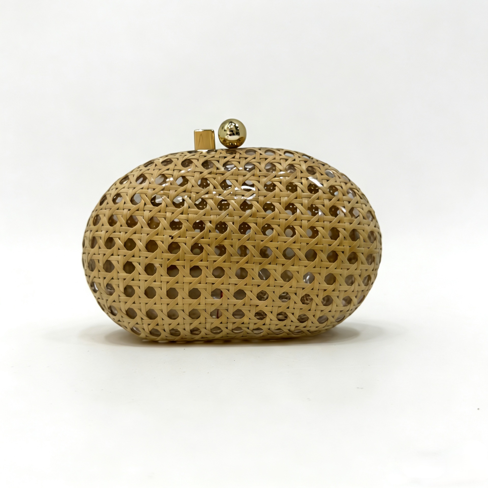 Bolsa de cena de damas transfronterizas de metal portátil de moda acrílico de caña elegante bolsa de cena idílica retro