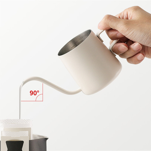 Fully hanging pour-over coffee pot with bamboo lid, engraved scale, 304 stainless steel, precise 4mm pour-over coffee pot with long spout