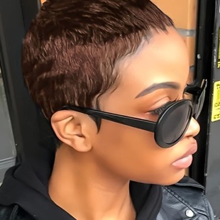 Cross-Border New Amazon Black Wig European and American Wig Fashion Ladies Short Curly Hair Chemical Fiber Headgear Manufacturer Wholesale