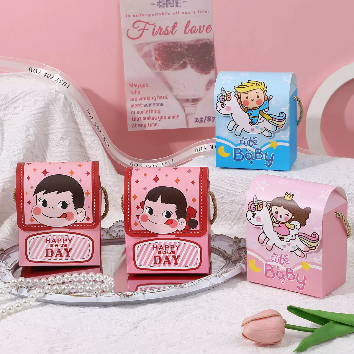 欧式少女心ns伴手礼婚庆儿童宝宝礼盒喜庆用品批发包装盒喜糖盒