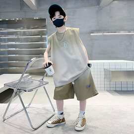 童装男童夏装套装2025新款儿童夏季薄款背心男孩中大童运动夏款潮