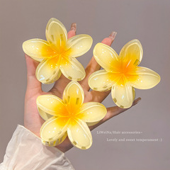 易夢玲の卵の花は女性の夏の後頭部の半分を挟みます。