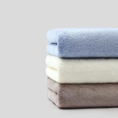 Coral velvet plain towel 110g thick absorbent household face towel beauty salon dry hair towel manufacturer wholesale