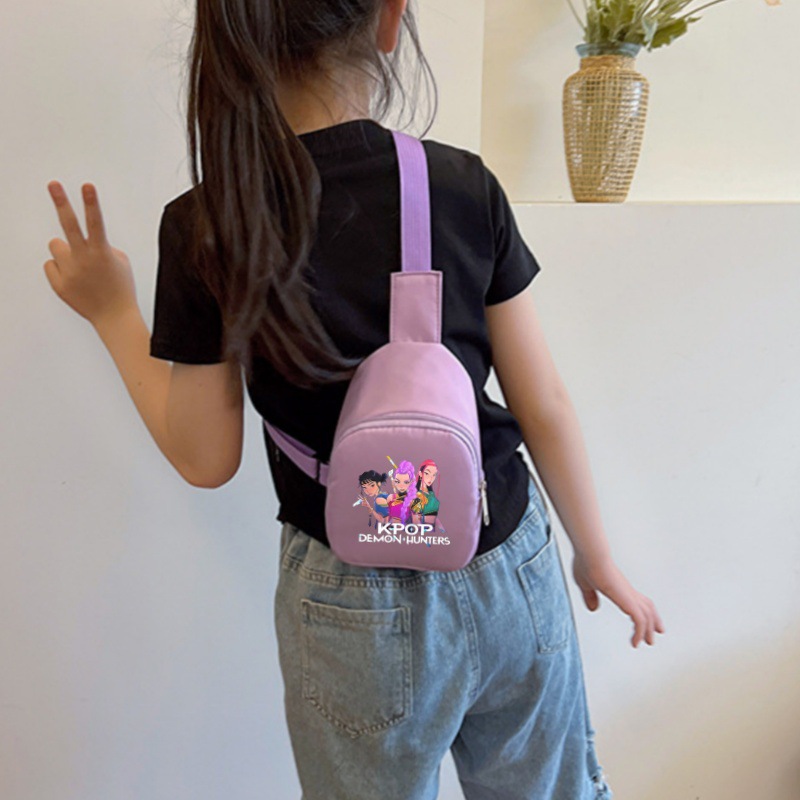 Kpop Hunter Girl Group Anime Cartoon Chest Bag Peripheral Printed Shoulder Bag Cross-Border Casual Children's Student Waist Bag