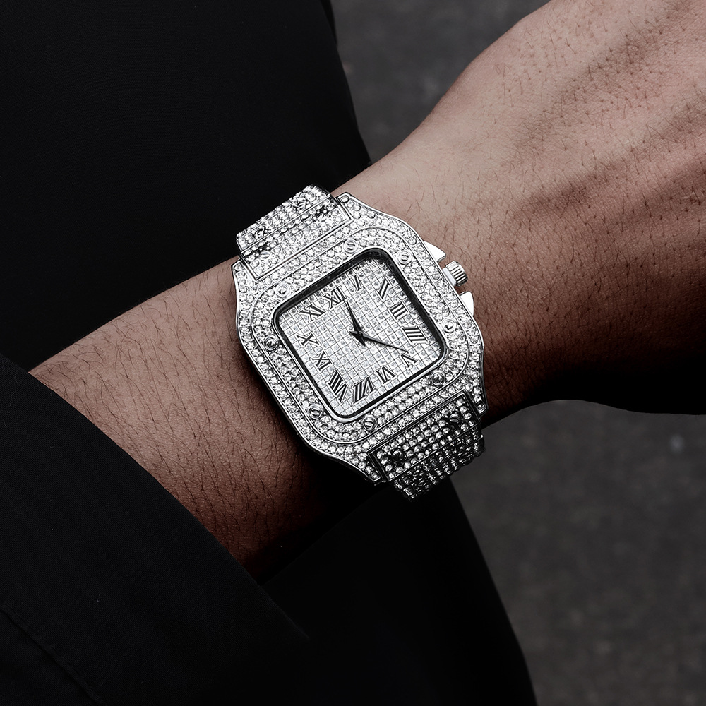 Single Folding Buckle Buckle Style Square Dial Shape Fashion Solid Color Single Folding Buckle Quartz Men's Watches