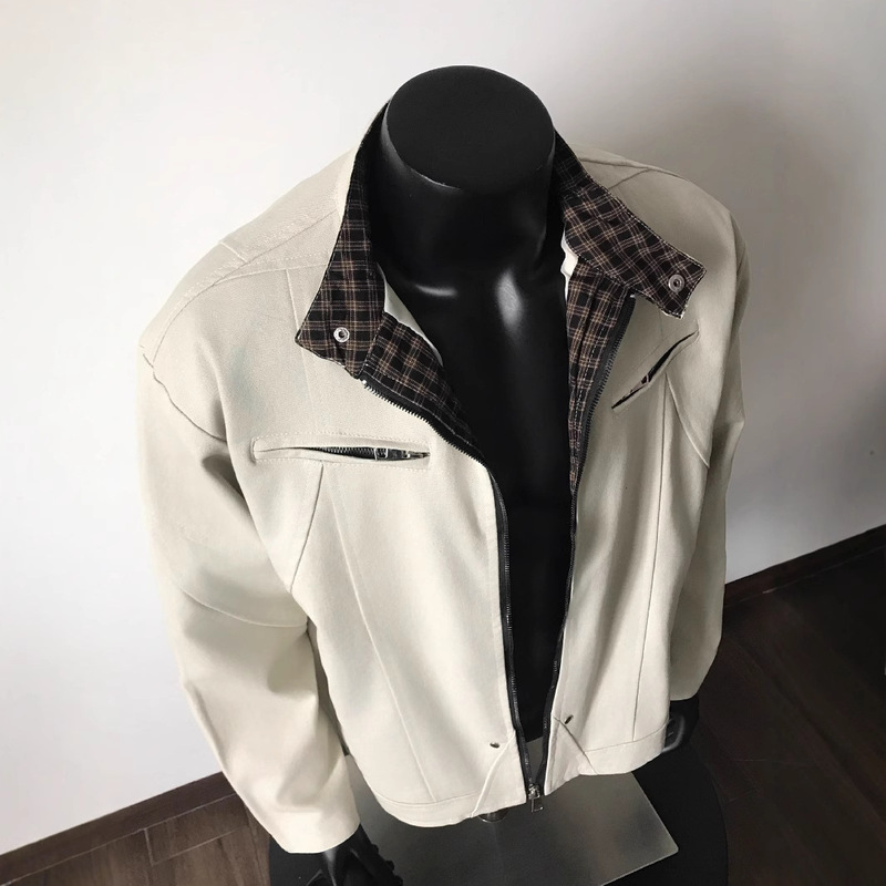 American Retro Harrington Jacket Men's Spring & Fall High-End Stand-Up Collar Baseball Uniform Cleanfit Workwear Short Outerwear American Retro Harrington Jacket Men's Spring & Fall High-End Stand-Up Collar Baseball Uniform Cleanfit Workwear Short Outerwear