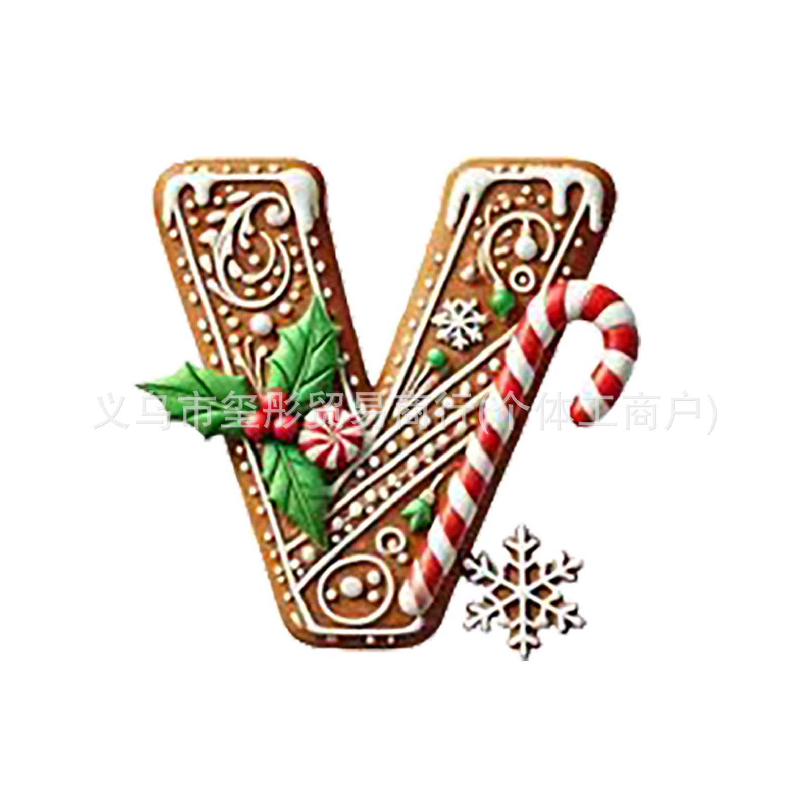 Explosiones transfronterizas de Navidad 26 árboles de Navidad pan de jengibre letras decoraciones mini letras colgante colgante
