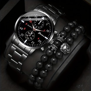 Men's watch set��ʿ�r���̄�䓎��̶ȱ��PʯӢ�ֱ�+�ʹڴ������
