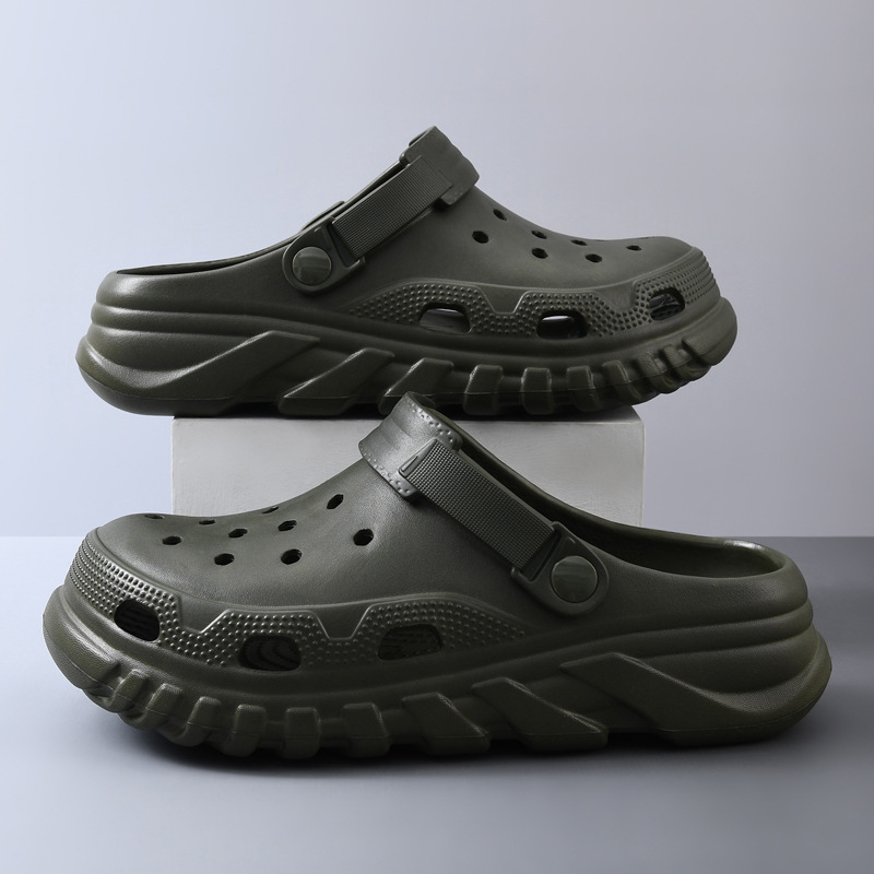 Pareja de zapatos con agujeros zapatillas frescas de verano EVA hombres y mujeres al aire libre moda ligero color sólido Baotou zapatos de playa de suela blanda al por mayor