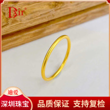 黄金足金9999 条戒 古法实心固口线戒 圈戒素圈戒指 光圈戒指