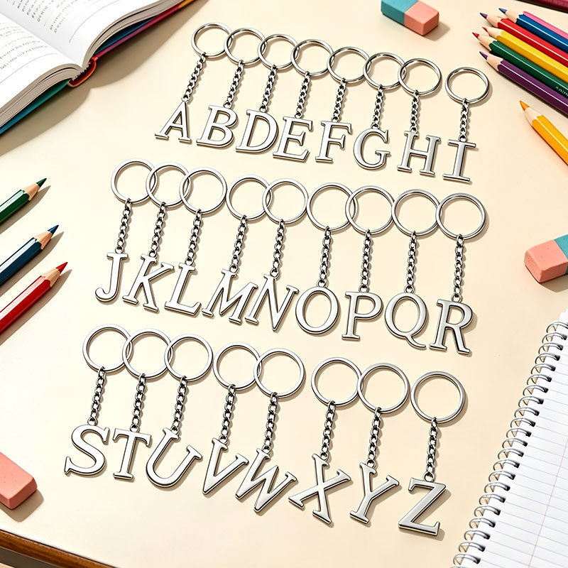 Creative case English letter key chain European and American commemorative gift key chain name letter pendant customization