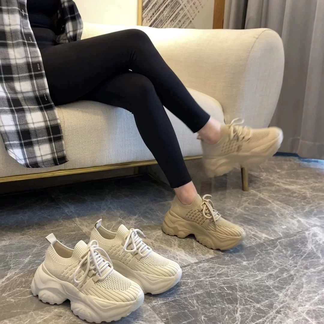 Летние новые стильные дышащие верх ботинок-«платформа» dad shoes малый размер 32-34 кэжуал спортивные кроссовки