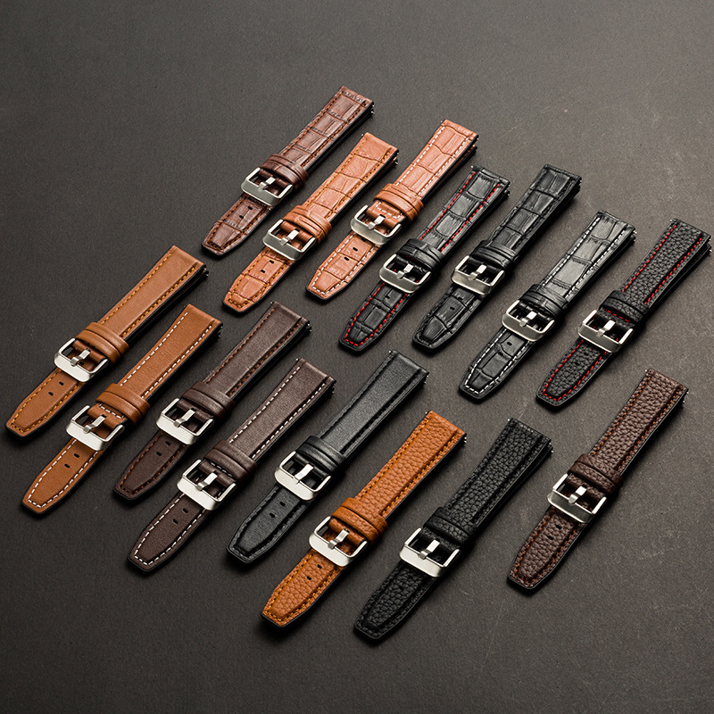 New Model Suitable for Huawei Gt2 Samsung Silicone Leather Smart Watch Strap Pin Buckle Fashionable Men's Watch Strap