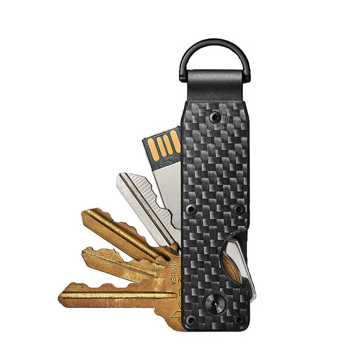 American Creative Metal Key Holder Belt Quiet Key Case Carbon Fiber Multi-functional Outdoor Key Chain for Men