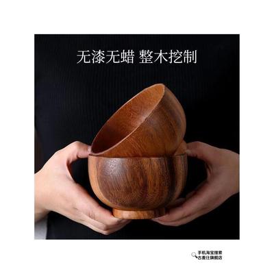 成人竹碗手工家用儿童吃饭摔竹筒碗无漆复古小孩大号木碗