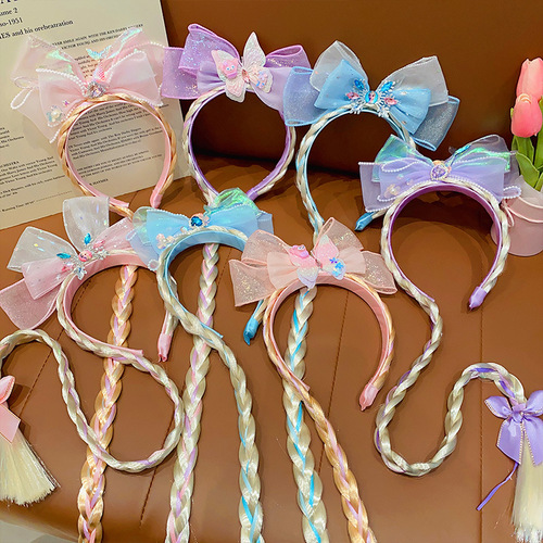 Elsa Crown Ponytail Hairband for Kids, Princess Style Hair Accessories for Girls, Frozen Inspired Hair Clips