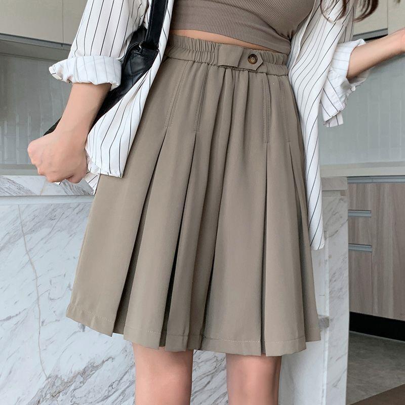 Women's Pleated Skirt Pants, Loose Fit, 2026 Summer Korean Style, New Thin Suit Shorts, Slimming Casual Wide-Leg Pants Women's Pleated Skirt Pants, Loose Fit, 2026 Summer Korean Style, New Thin Suit Shorts, Slimming Casual Wide-Leg Pants