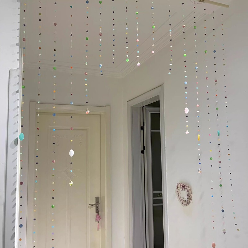 Door Curtain Hanging Decoration Handmade DIY Bead Curtain Room Decoration Living Room Partition Curtain Decoration Bedroom Door Decoration