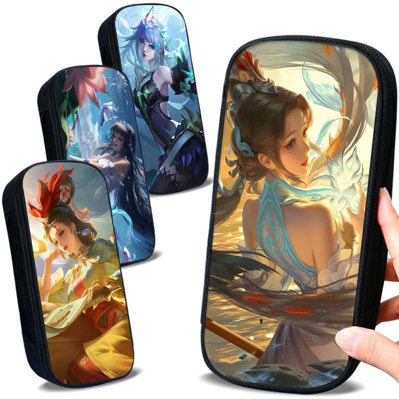 Cool Game Peripherals Honor of Kings Pencil Bag Large Capacity Canvas Stationery Bag Primary and Secondary School Students Multifunctional Stationery Box