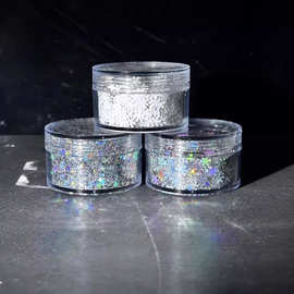 网红金葱粉镭射亮片白色闪粉彩色异形硅藻泥学生手工diy美甲流麻