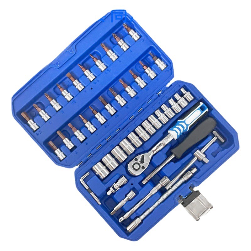 Juego de manga Xiaofei Juego de 46 piezas 53 pequeña Llave de trinquete rápida reparación de automóviles herramienta de combinación de automóviles