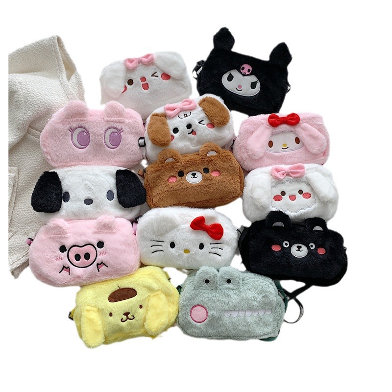 Transfronterizo al por mayor de las mujeres de peluche coolomi mensajero lindo Yugui cachorro ins teléfono móvil bolsa oso conejo lápiz caso regalo