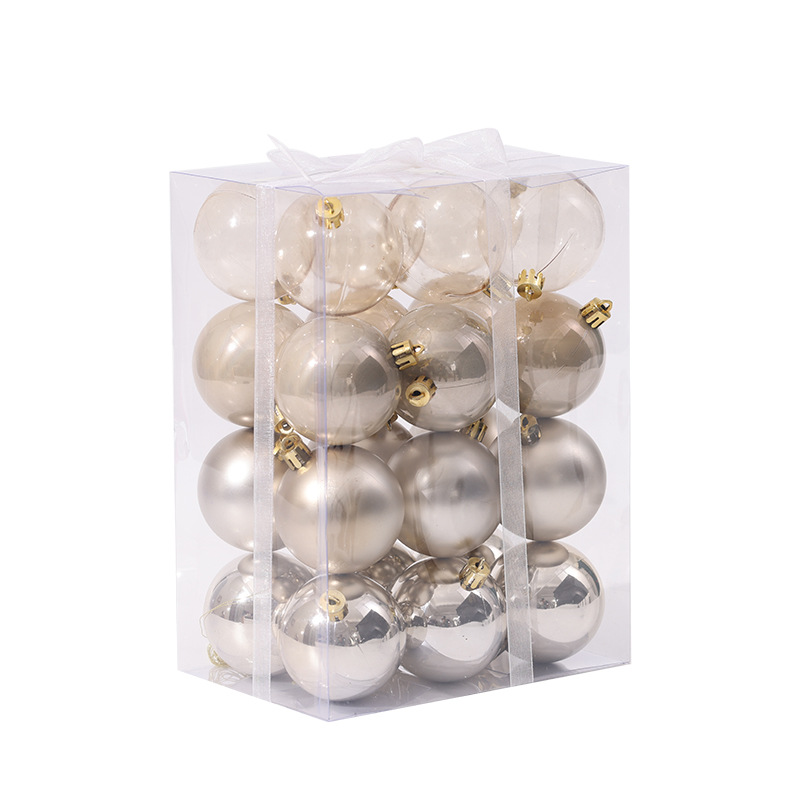 Nuevo champán blanco bola de Navidad árbol de Navidad decoración colgante bola de colores transparente ventana de decoración de props