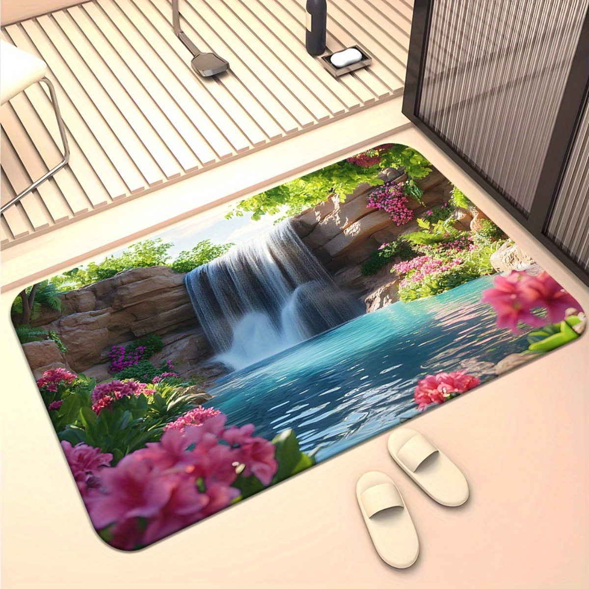 Transfronterizo 3D estereoscópico cristal alfombra de lana Amazon American anti-deslizante alfombra de absorción de agua alfombra de puerta