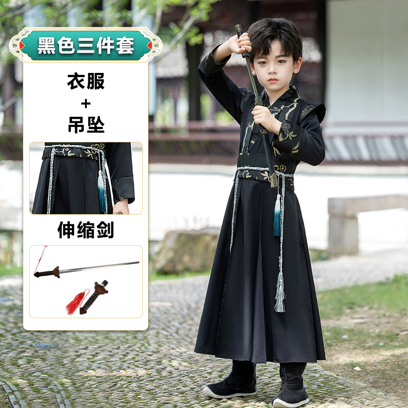 Trajes antiguos para niños, vestidos chinos, vestidos chinos, vestidos de primavera y verano, vestidos de rendimiento de tres caracteres