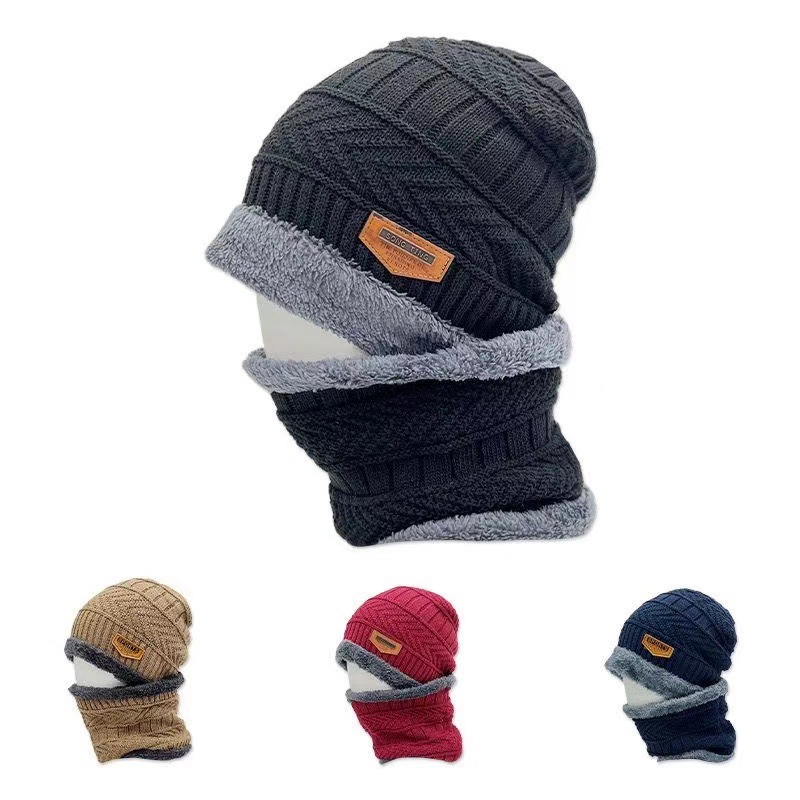 Men's Winter Knit Hat - Thick Wool Korean Style Beanie With Velvet Lining (Cold-Proof, Warm Pullover For Youth, Autumn & Winter Cotton Hat)_voghion.com