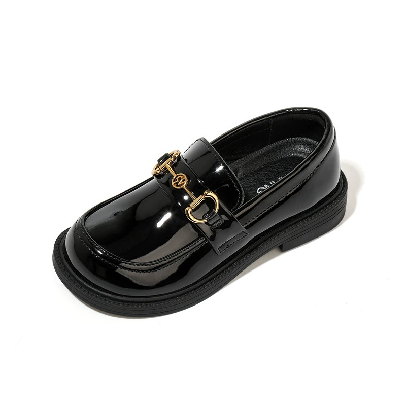 Детская обувь, кожаные туфли для девочек, новый стиль весны и осени 2024 года, маленькие кожаные туфли из натуральной кожи среднего и большого размера на мягкой подошве, студенческая обувь для выступлений.