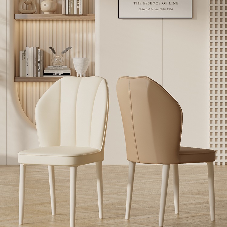 J^奶油风餐椅简约现代餐桌椅餐厅软包椅子靠背家用咖啡休闲酒店凳