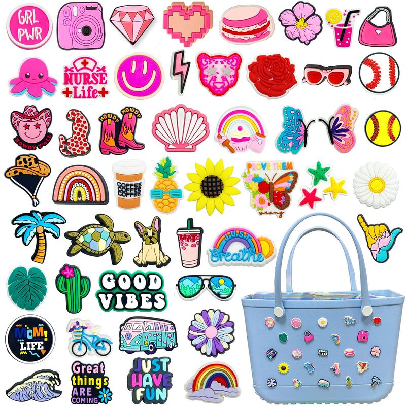 Cross-Border New Product DIY Cartoon Beach Bag Pendant Bogg Bag Accessories Saudi Bag Accessories Rainbow Summer Bag Buckle
