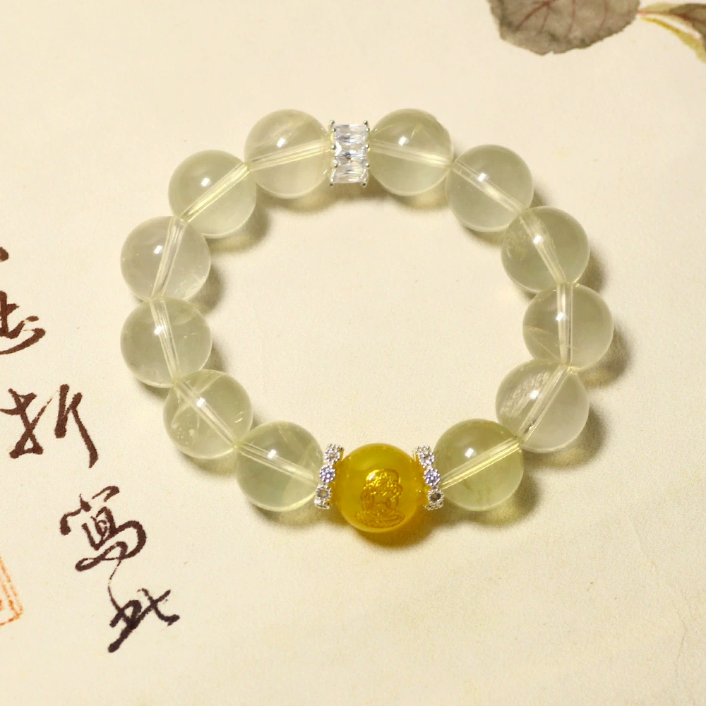 [Пять элементов: металл, дерево, вода, огонь, земля] Браслет из натурального кристалла «Пять элементов», защитный и сбалансированный браслет, который появится перед вами в год вашего рождения.