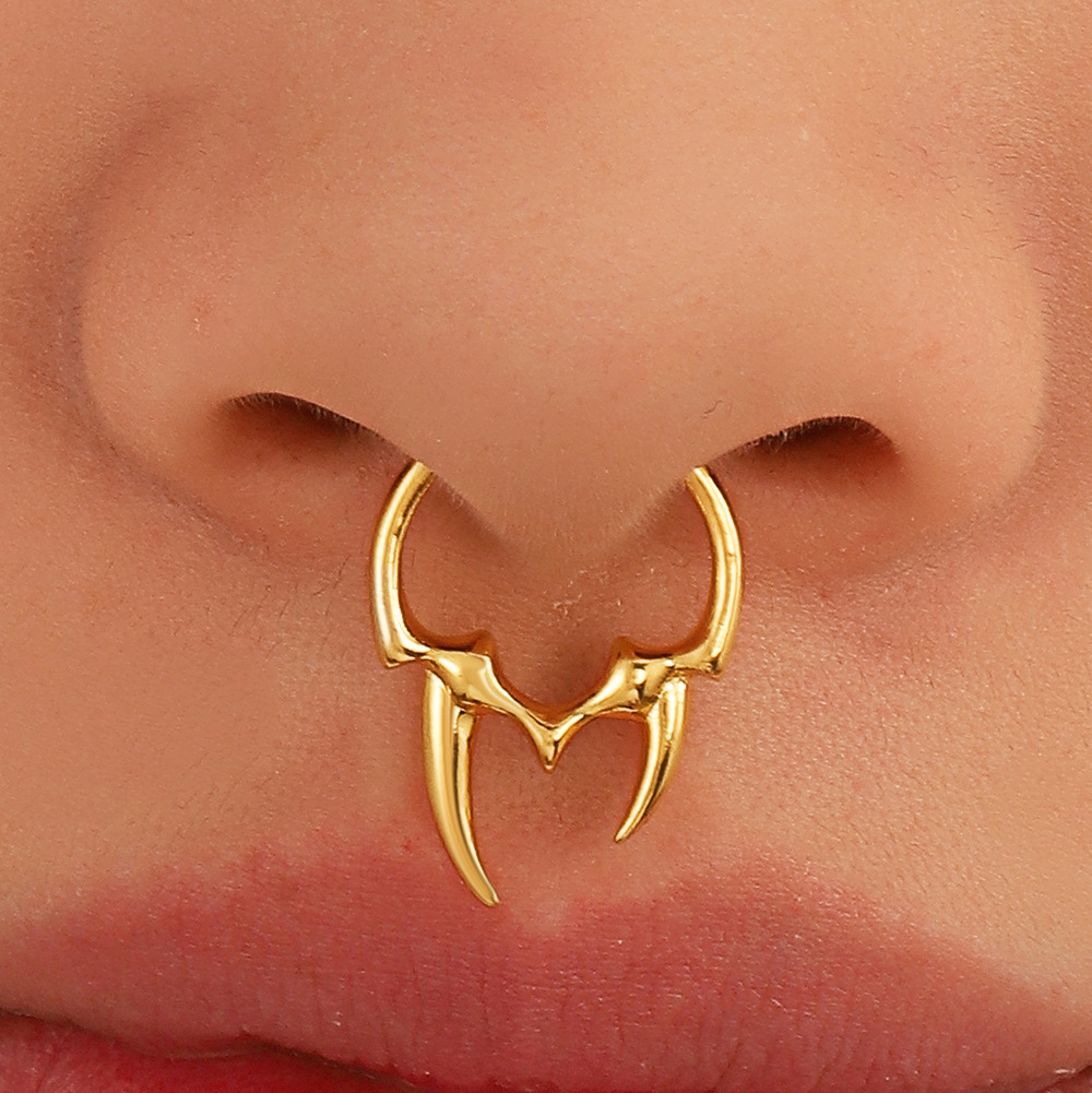 Fashion Gothic Irregular Horn Nasal Splint Non-perforated Nose Ring display picture 2