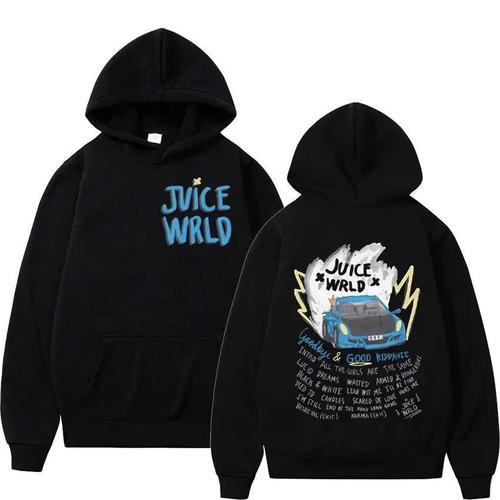 2024 Cross-Border Amazon New Product JuiceWrld Rap Unisex Loose Hooded Sweatshirt with Print