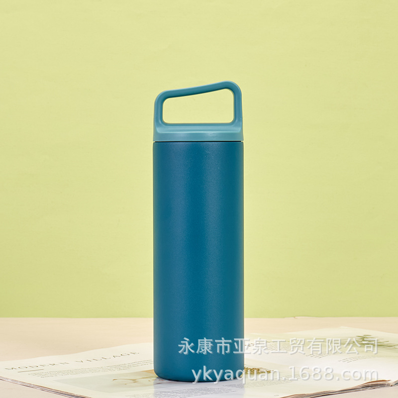 Vacío transfronterizo portátil de boca ancha taza de vacío 304 de acero inoxidable coche recto deportes hervidor portátil taza de regalo