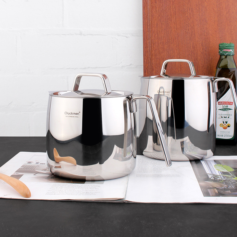 Chockmen Zhuo Deming 18 / 10 olla de aceite de acero inoxidable cocina doméstica almacenamiento de aceite filtrado residuos de leche de soja tanque de aceite