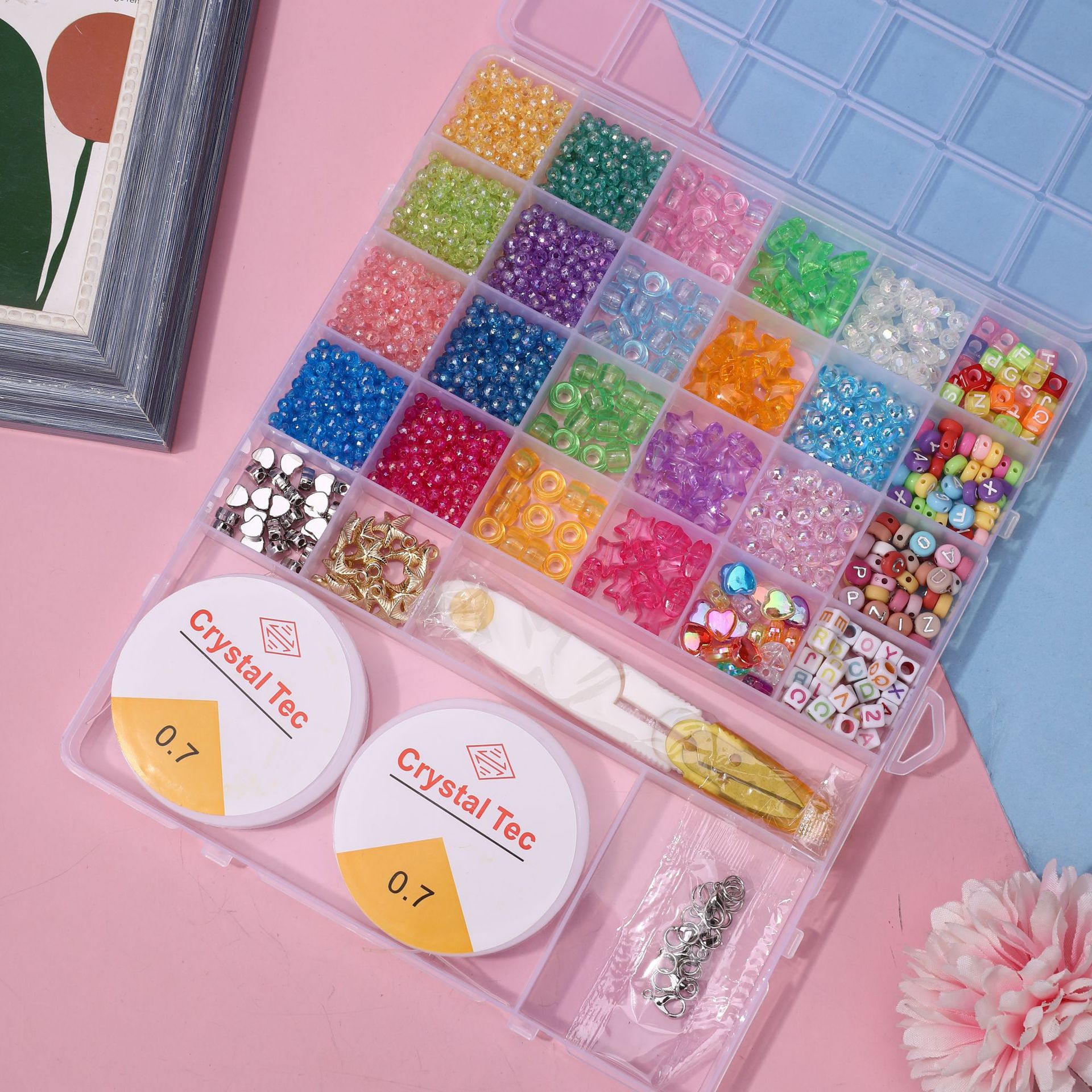 Fabricantes de cuentas de arroz de vidrio DIY en stock nuevas chicas hechas a mano con cuentas de juguetes de puzzle pulseras cuentas al por mayor