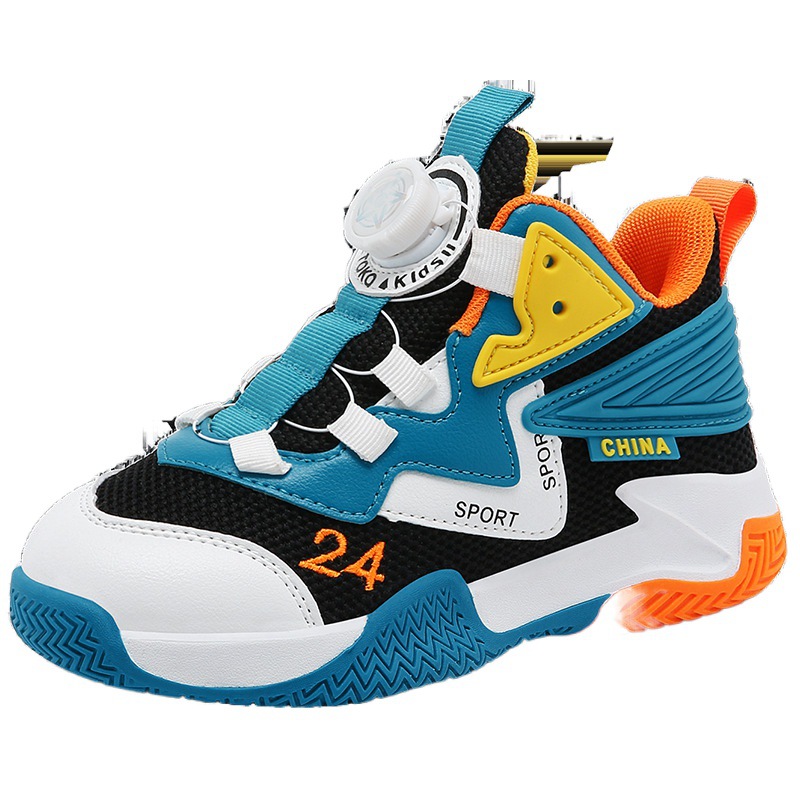 Zapatos de baloncesto para niños resistentes al desgaste, zapatos de malla transpirables para niños de verano, nuevos zapatos de baloncesto para niños mayores.