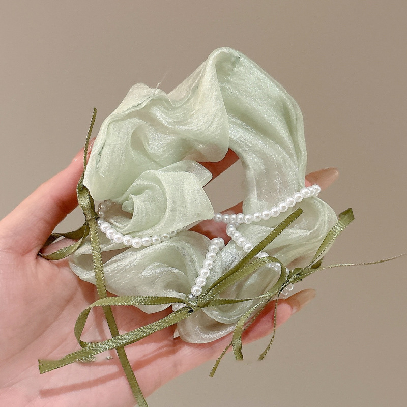 Dulce lazo de encaje, lazo de intestino grueso, lazo para el cabello femenino, sentido de la atmósfera pastoral, cuerda para la cabeza, cuerda para el cabello floral japonesa, mujer