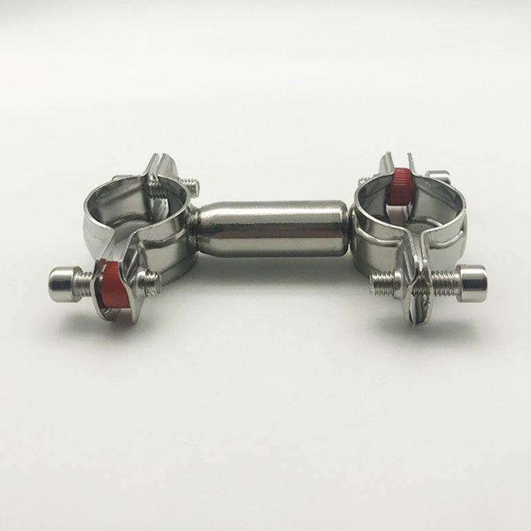 304卫生级可调管支架夹/双头管卡/管子固定不锈钢管