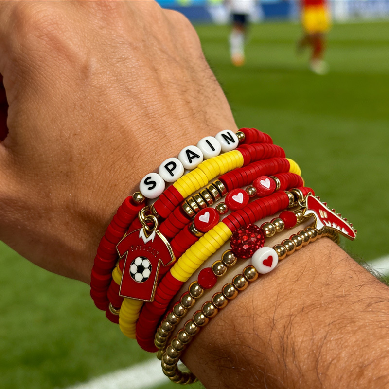 Cross-Border World Cup Bracelets Argentina Brazil Germany Football Sports Competition Gifts Various Countries' Themed Soft Clay Bracelets Cross-Border World Cup Bracelets Argentina Brazil Germany Football Sports Competition Gifts Various Countries' Themed Soft Clay Bracelets