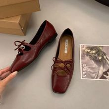 平底晚风设计浅口系带蝴蝶结玛丽2025春夏爆款女鞋新款法式单鞋女