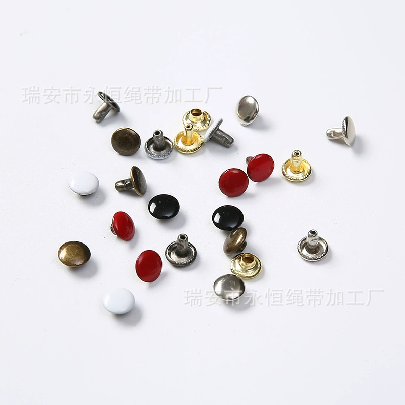 Двусторонние заклепки, металлические заклепки-защелки черного и белого цвета, декоративные заклепки для рукоделия, декоративные шипы, ударные заклепки 8*7 для изделий из кожи.